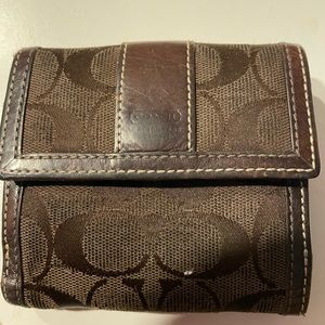 Coach brown signature wallet